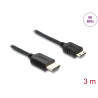 Delock Koaxiales High Speed HDMI Kabel HDMI Stecker zu Mini HDMI Stecker 8K 60 Hz mit Geflechtmantel 3 m