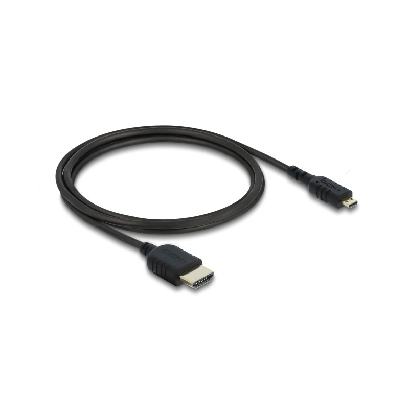 Delock Koaxiales High Speed HDMI Kabel HDMI Stecker zu Micro HDMI Stecker 8K 60 Hz 1 m