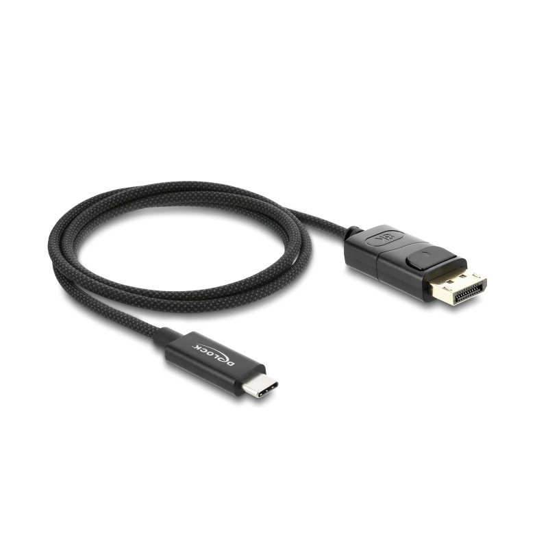 Delock Koaxiales USB Type-C™ zu DisplayPort Kabel (DP Alt Mode) 4K 60 Hz mit Geflechtmantel 1 m