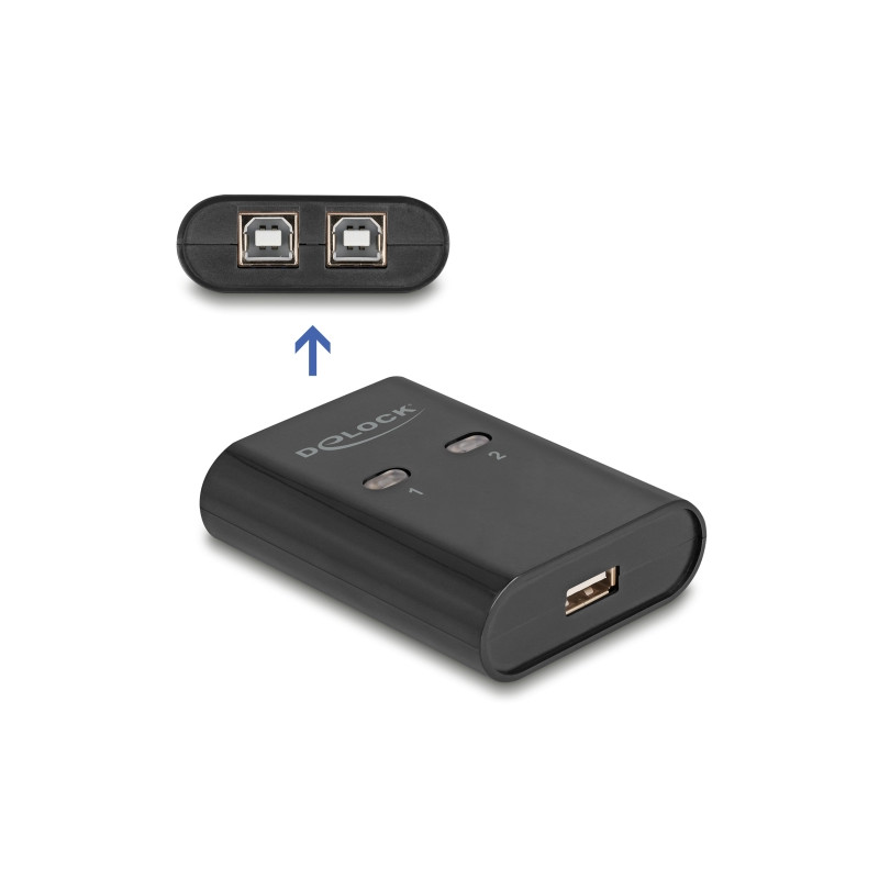 Delock USB 2.0 Switch für 2 PC an 1 Gerät