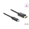 Delock Koaxiales USB Type-C™ zu DisplayPort Kabel (DP Alt Mode) 4K 60 Hz mit Geflechtmantel 2 m