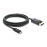 Delock Koaxiales USB Type-C™ zu DisplayPort Kabel (DP Alt Mode) 4K 60 Hz mit Geflechtmantel 2 m