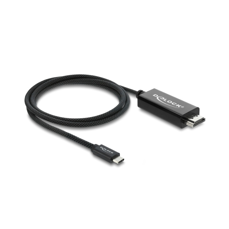 Delock Koaxiales USB Type-C™ zu HDMI Kabel (DP Alt Mode) 4K 60 Hz mit Geflechtmantel 1 m
