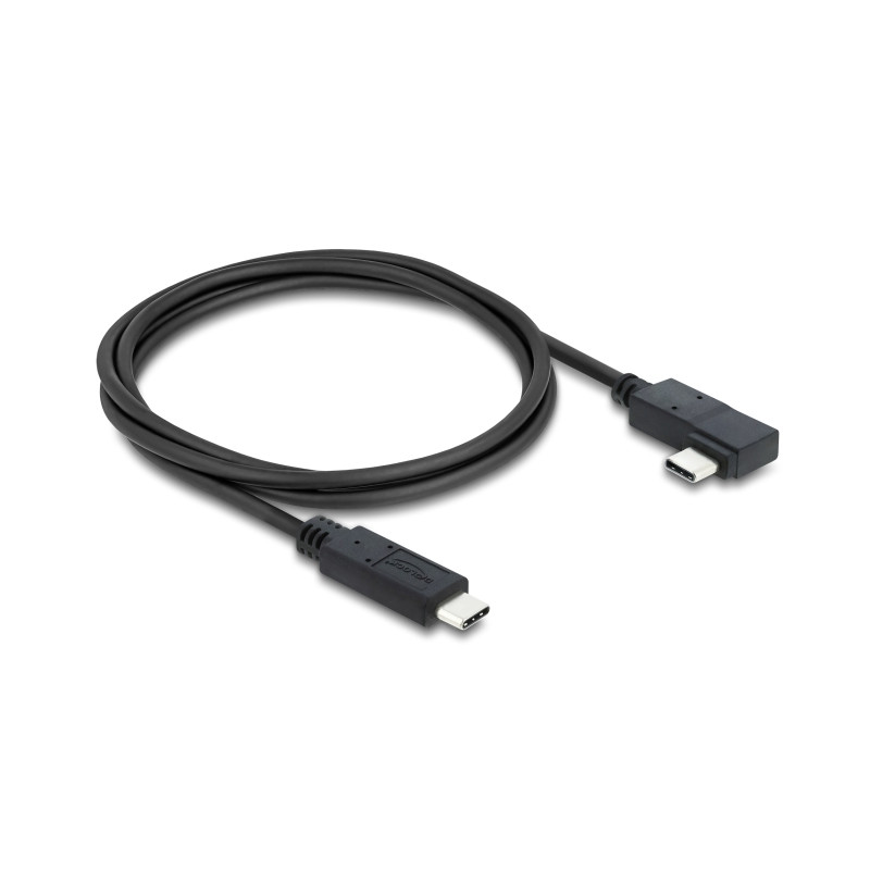 Delock Koaxiales USB 40 Gbps Kabel gewinkelt links / rechts USB PD 3.1 240 W 0,5 m