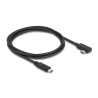 Delock Koaxiales USB 40 Gbps Kabel gewinkelt links / rechts USB PD 3.1 240 W 1 m
