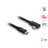 Delock Koaxiales USB 40 Gbps Kabel gewinkelt links / rechts USB PD 3.1 240 W 2 m