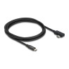 Delock Koaxiales USB 40 Gbps Kabel gewinkelt links / rechts USB PD 3.1 240 W 2 m