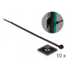 Delock Befestigungssockel 30 x 30 mm mit Kabelbinder L 200 x B 4,8 mm schwarz