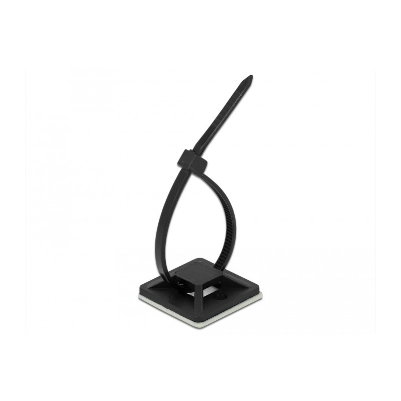 Delock Befestigungssockel 30 x 30 mm mit Kabelbinder L 200 x B 4,8 mm schwarz