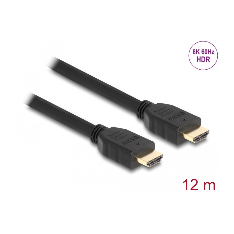 Delock High Speed HDMI Kabel 48 Gbps 8K 60 Hz schwarz 12 m