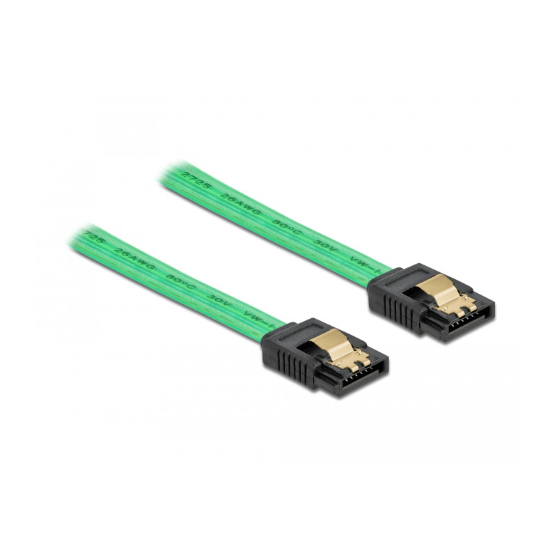 Delock SATA 6 Gb/s Kabel UV Leuchteffekt grün 20 cm