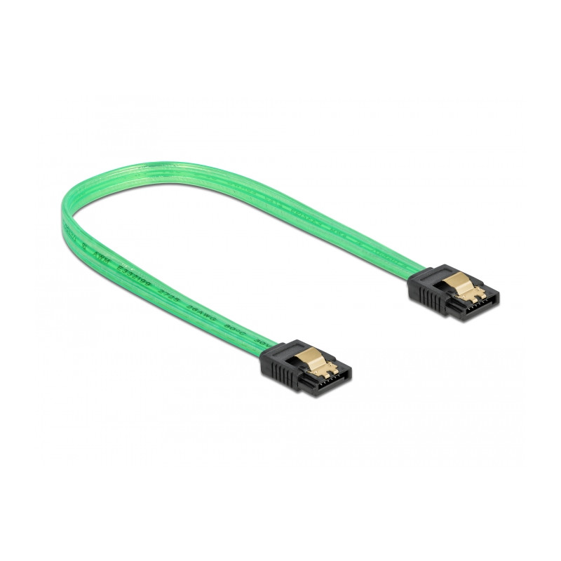Delock SATA 6 Gb/s Kabel UV Leuchteffekt grün 20 cm