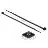 Delock Befestigungssockel 30 x 30 mm mit Kabelbinder L 200 x B 4,8 mm schwarz