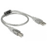 Delock Kabel USB 2.0 Typ-A Stecker - USB 2.0 Typ-B Stecker 0,5 m transparent