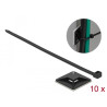 Delock Befestigungssockel 40 x 40 mm mit Kabelbinder L 250 x B 7,2 mm schwarz
