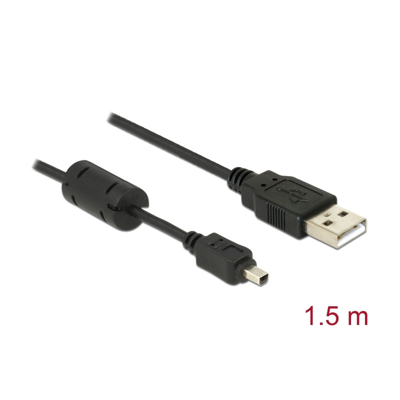 Delock Kamera Kabel USB-B mini 4 Pin Stecker zu USB-A 1,5 m Stecker