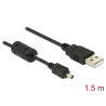 Delock Kamera Kabel USB-B mini 4 Pin Stecker zu USB-A 1,5 m Stecker