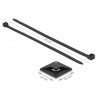 Delock Befestigungssockel 40 x 40 mm mit Kabelbinder L 250 x B 7,2 mm schwarz