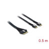 Delock PCIe 4.0 Kabel Slim SAS SFF-8654 8i zu 2 x Slim SAS SFF-8654 4i 0,5 m