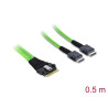 Delock PCIe 4.0 Kabel Slim SAS SFF-8654 8i zu 2 x OCuLink SFF-8611 4i 0,5 m