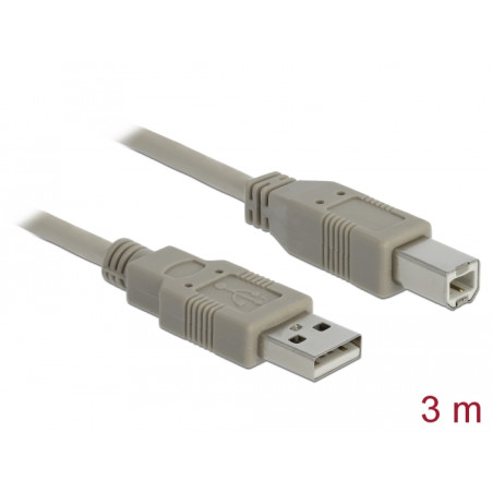 Delock Kabel USB 2.0 Typ-A Stecker - USB 2.0 Typ-B Stecker 3 m