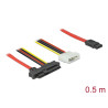 Delock Kabel SAS SFF-8482 + Power - 1 x SATA 7 Pin 0,5 m