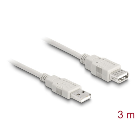 Delock Verlängerungskabel USB 2.0 Typ-A Stecker zu USB 2.0 Typ-A Buchse 3 m beige