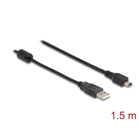 Delock Kabel USB 2.0 Typ-A Stecker - USB 2.0 Mini-B Stecker 1,5 m schwarz