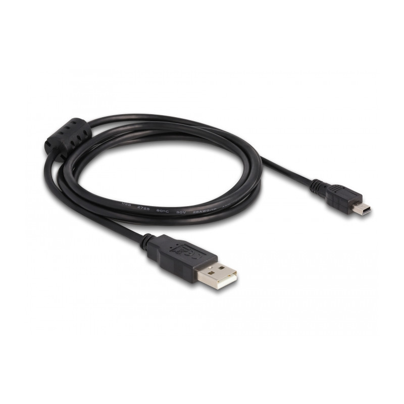 Delock Kabel USB 2.0 Typ-A Stecker - USB 2.0 Mini-B Stecker 1,5 m schwarz
