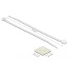Delock Befestigungssockel 25 x 25 mm mit Kabelbinder L 150 x B 3,6 mm weiß