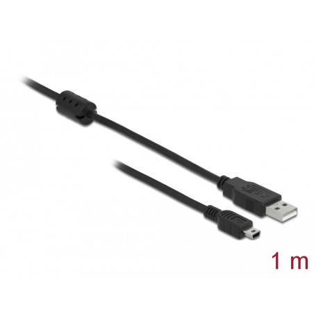 Delock USB 2.0 Kabel Typ-A Stecker zu USB 2.0 Mini-B Stecker 1 m schwarz