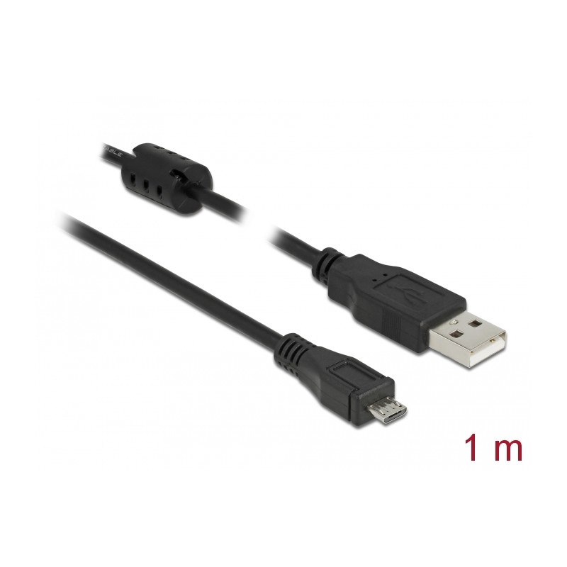 Delock USB 2.0 Kabel Typ-A Stecker zu USB 2.0 Micro-B Stecker 1 m schwarz