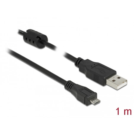 Delock USB 2.0 Kabel Typ-A Stecker zu USB 2.0 Micro-B Stecker 1 m schwarz