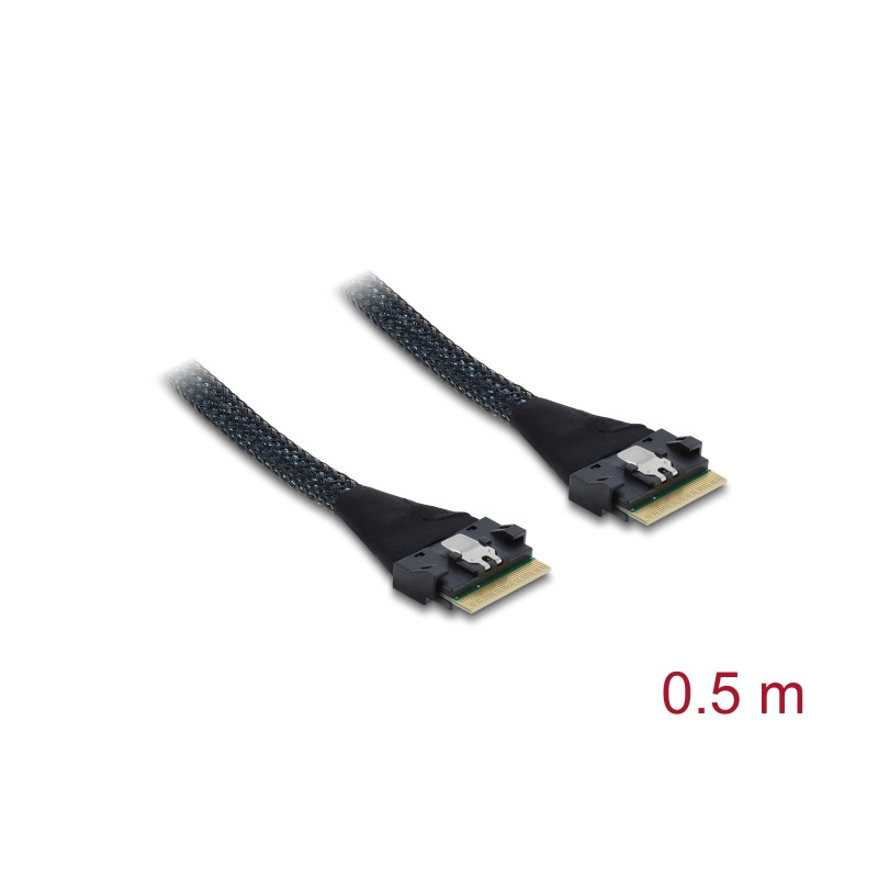 Delock PCIe 4.0 Kabel Slim SAS SFF-8654 8i zu Slim SAS SFF-8654 8i 0,5 m