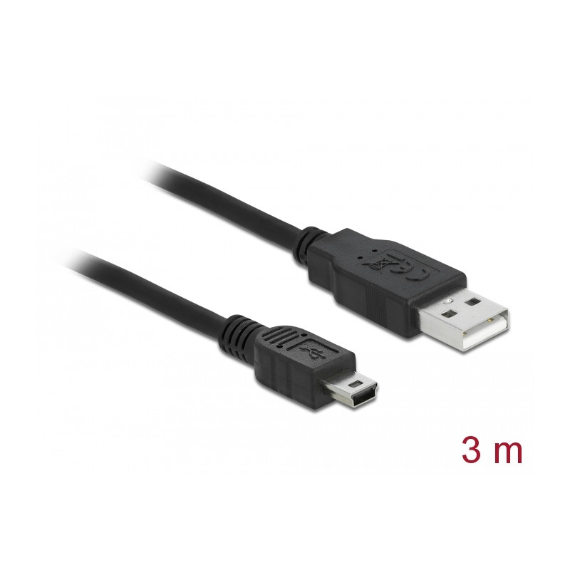 Delock Kabel USB 2.0-A Stecker - mini B 5-Pin Stecker 3 m