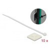 Delock Befestigungssockel 30 x 30 mm mit Kabelbinder L 200 x B 4,8 mm weiß