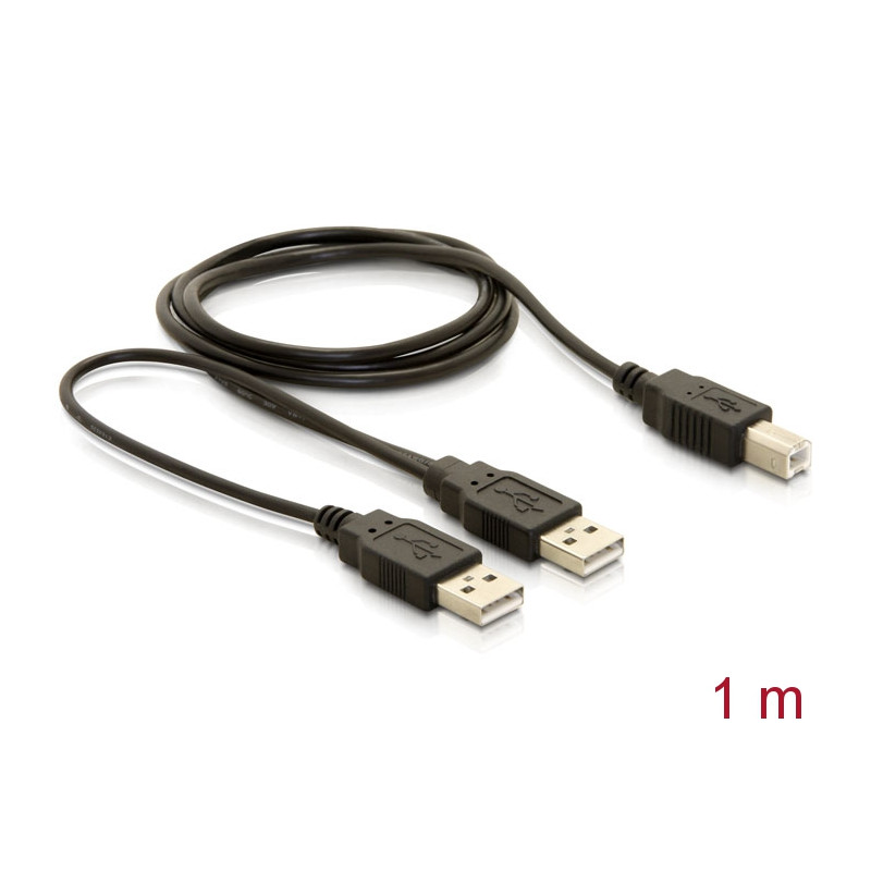 Delock Kabel USB 2.0-B - USB-A Strom + Strom/Daten