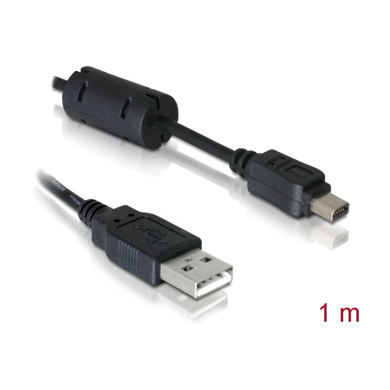 Delock Kabel Kamera USB-A Stecker zu Olympus 12-Pin Stecker 1 m