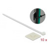 Delock Befestigungssockel 40 x 40 mm mit Kabelbinder L 250 x B 7,2 mm weiß