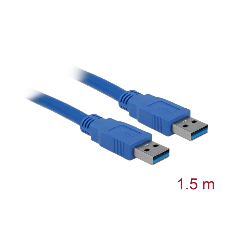 Delock USB 5 Gbps Kabel Typ-A Stecker zu Typ-A Stecker 1,5 m blau