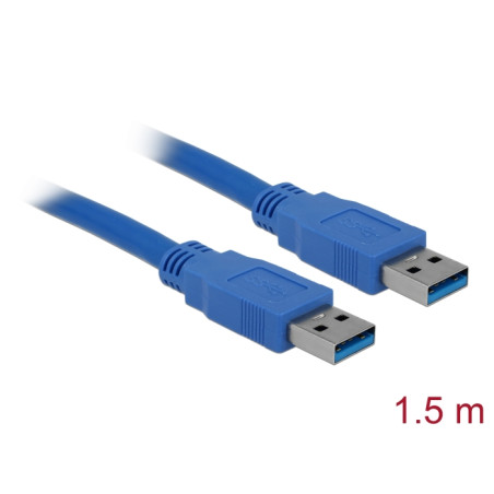 Delock USB 5 Gbps Kabel Typ-A Stecker zu Typ-A Stecker 1,5 m blau