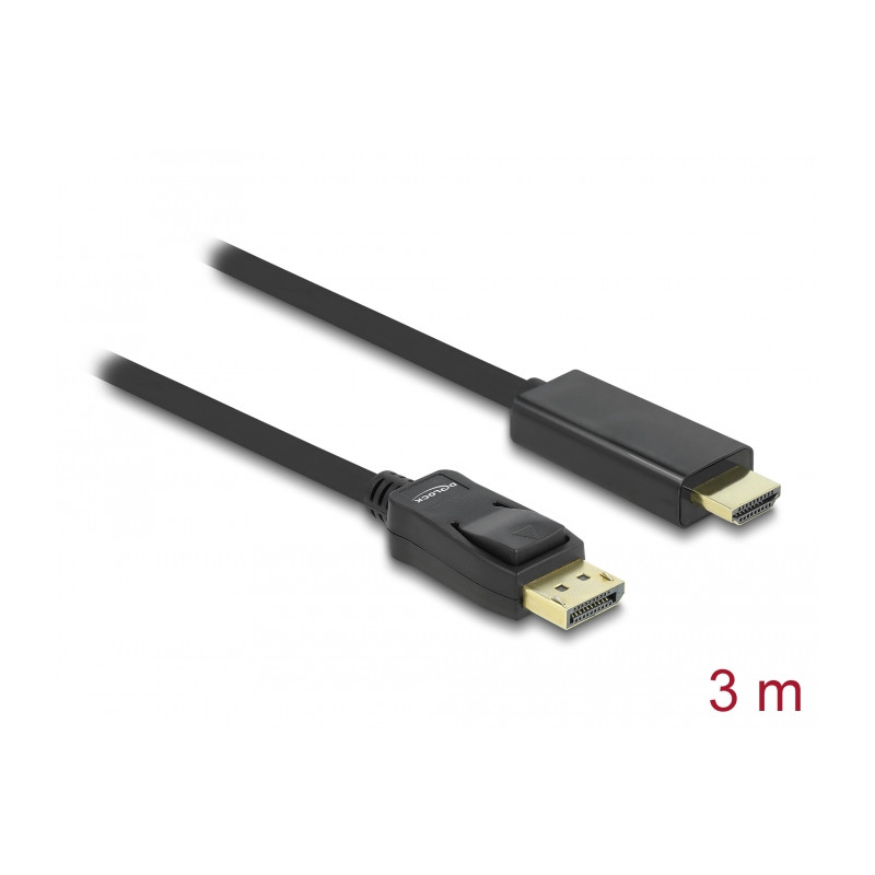 Delock Kabel DisplayPort 1.1 Stecker - High Speed HDMI-A Stecker Passiv 3 m schwarz