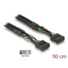 Delock Kabel USB 2.0 Pfostenbuchse 2,54 mm 10 Pin - USB 2.0 Pfostenbuchse 2,54 mm 10 Pin 50 cm
