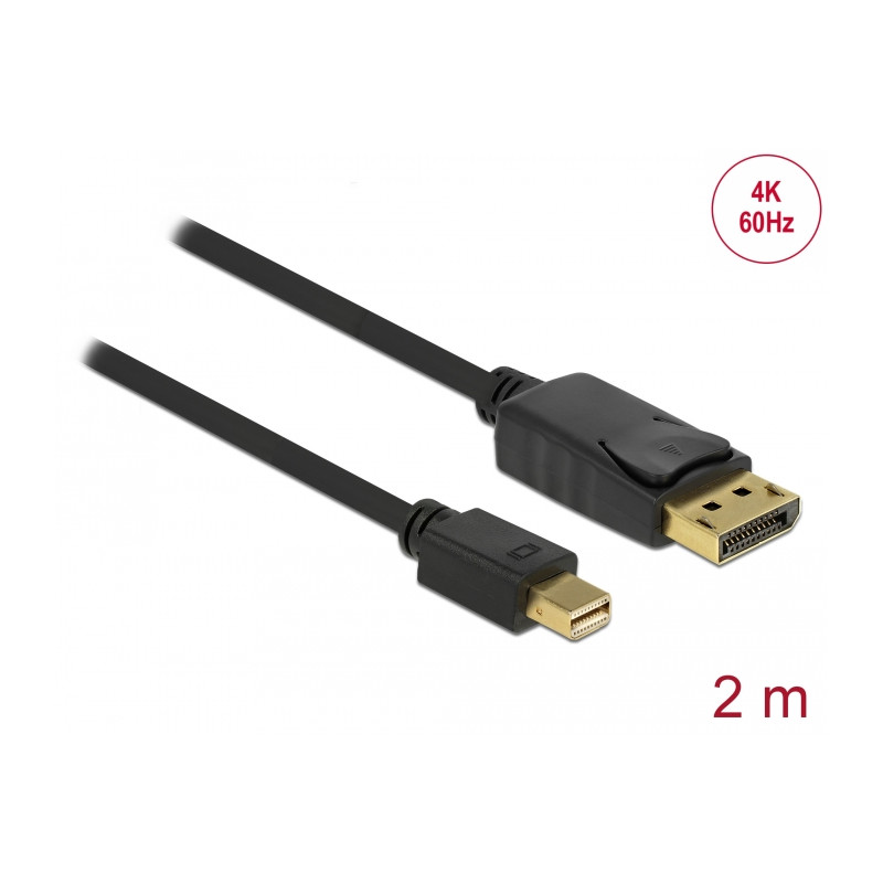 Delock Kabel Mini DisplayPort 1.2 Stecker - DisplayPort Stecker 4K 60 Hz 2,0 m