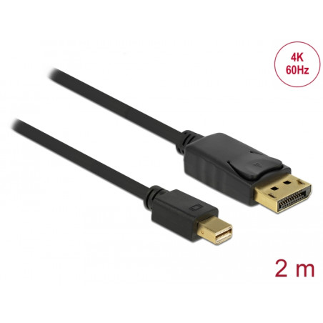 Delock Kabel Mini DisplayPort 1.2 Stecker - DisplayPort Stecker 4K 60 Hz 2,0 m
