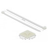 Delock Befestigungssockel 40 x 40 mm mit Kabelbinder L 250 x B 7,2 mm weiß
