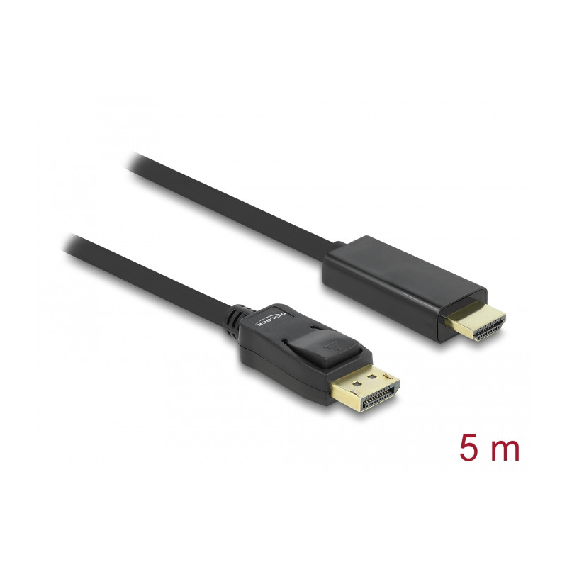 Delock Kabel DisplayPort 1.1 Stecker - High Speed HDMI-A Stecker Passiv 5 m schwarz