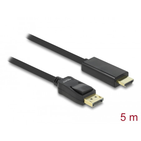 Delock Kabel DisplayPort 1.1 Stecker - High Speed HDMI-A Stecker Passiv 5 m schwarz