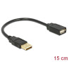 Delock Verlängerungskabel USB 2.0 A-A 15 cm Stecker / Buchse