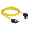 Delock SATA 3 Gb/s Kabel gerade auf unten gewinkelt 70 cm gelb